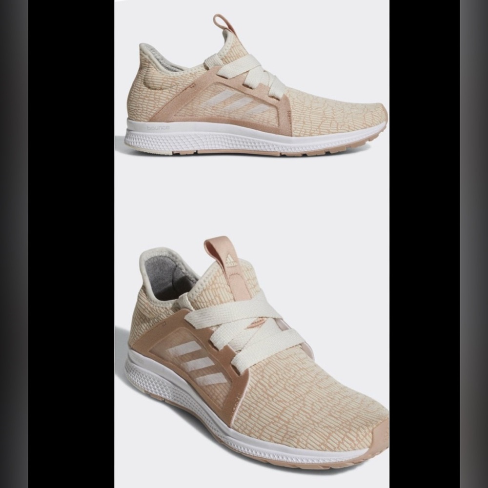 Adidas- Bounce Edge Lux RUNNING SHOES Size9 Medium DUSTY PINK/CREAM w/White Sole - Picture 3 of 11